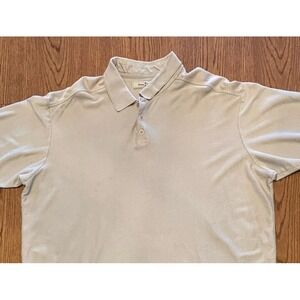 Tommy Bahama Polo Shirt Men's Size XXL Beige Short Sleeve Silk Cotton Blend